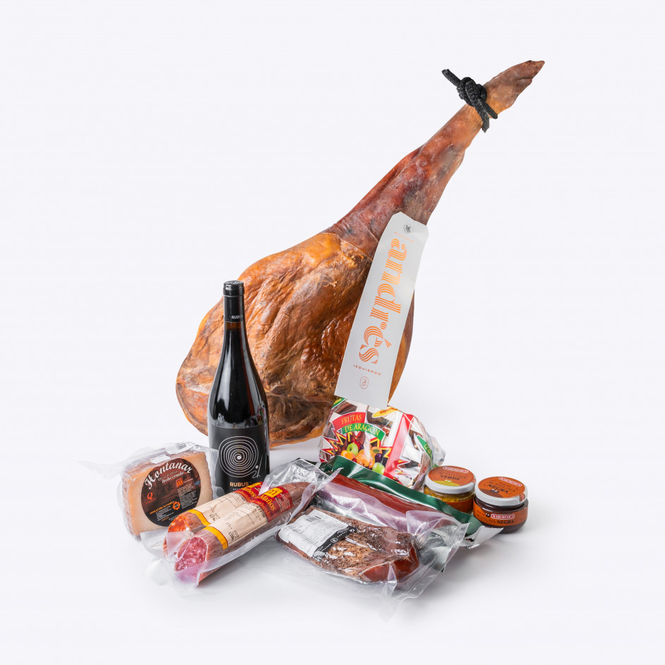 Pack con surtido de Jamón Andrés Izquierdo - Tienda Los Maños